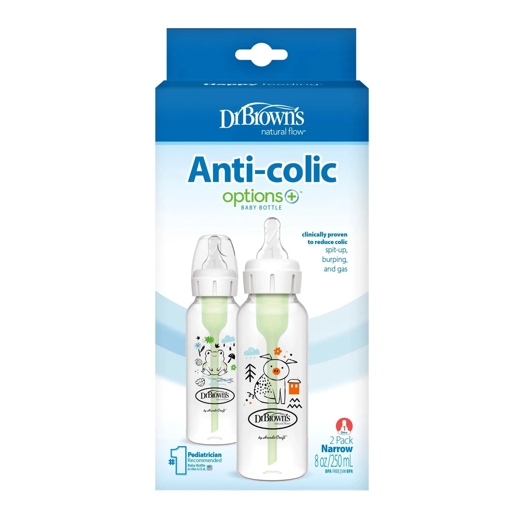شیشه شیر دکتر براونز طرح خوک و قورباغه مدل SB82040 گنجایش 250 میلی لیتر بسته 2 عددی — تصویر ۲