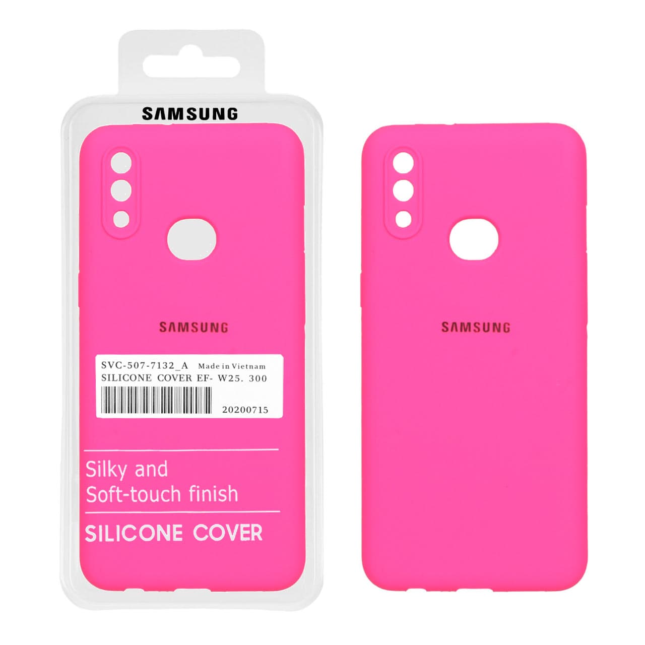 قاب سیلیکونی پاک کنی اورجینال درجه یک Samsung Galaxy A10s – صورتی فانتزی (پک دار)