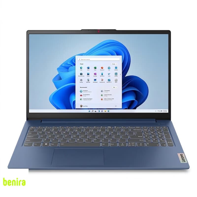 لپتاپ 15.6 اینچی لنوو مدل Ideapad slim 3 15AMN8-R5 7520U، رم 16 گیگابایت DDR5، حافظه SSD با ظرفیت 512 گیگابایت، نمایشگر IPS full HD، وبکم FHD با درپوش لنز و پشتیبانی از Wi-Fi 6
