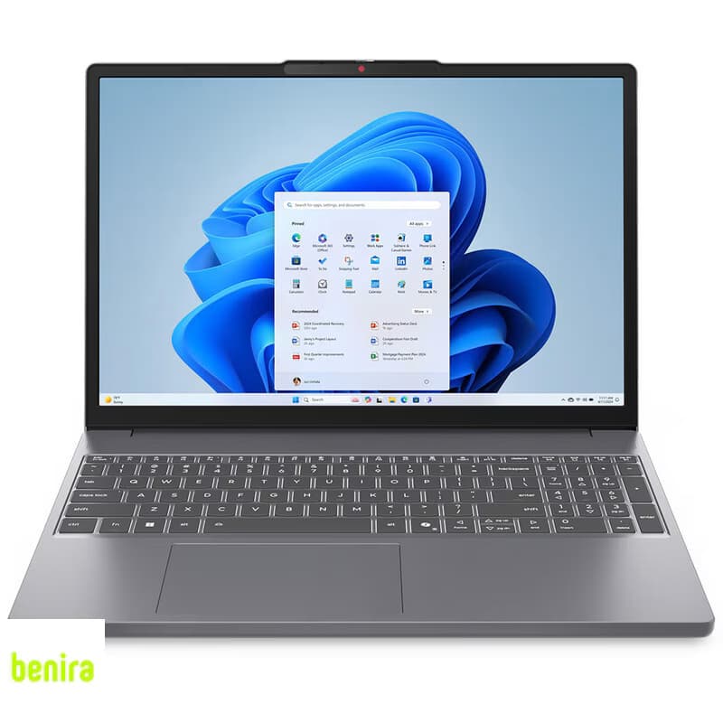 لپتاپ 15.3 اینچی لنوو مدل IdeaPad Slim 3 15IRH10، مجهز به پردازنده Core i7-13620H، رم 16 گیگابایت DDR5، حافظه SSD با ظرفیت 512 گیگابایت، نمایشگر WUXGA با پنل IPS، نورپردازی تکرنگ کیبورد، وبکم HD با شا — تصویر ۳