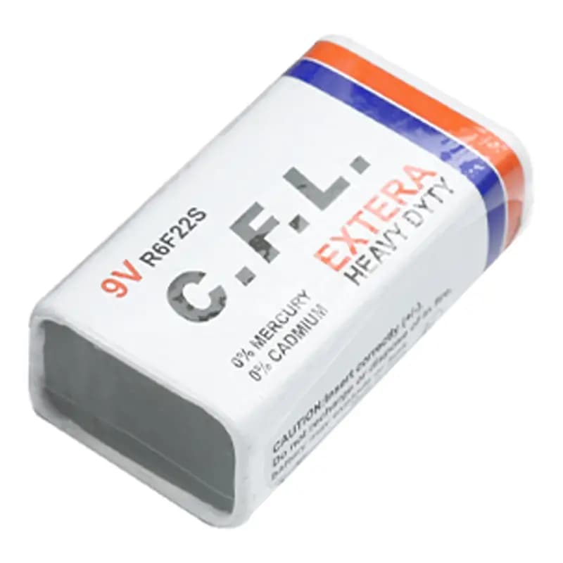 باتری کتابی 9 ولت سی‌.اف.ال مدل R6F22S شیرینگ 1 عددی