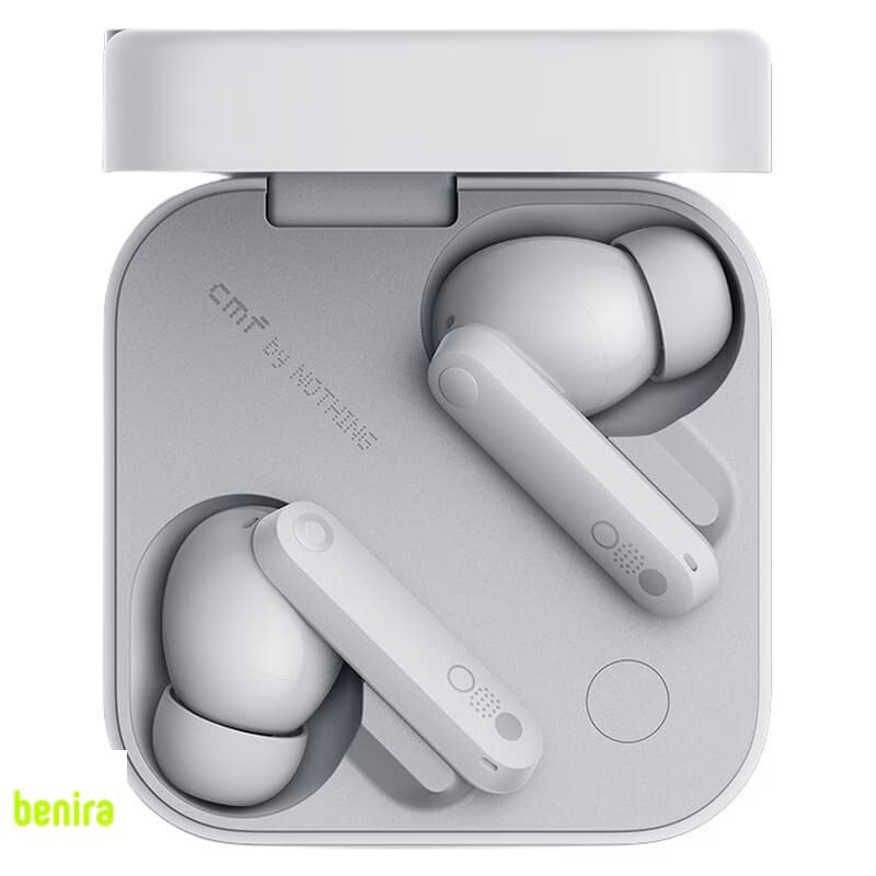 هندزفری بلوتوثی ناتینگ مدل CMF Buds Pro 2 با نویز کنسلینگ فعال (ANC)، درگاه شارژ USB Type-C، دارای میکروفون سهگانه با قابلیت حذف صدای باد، مقاوم در برابر رطوبت و عرق (IP55) — تصویر ۲