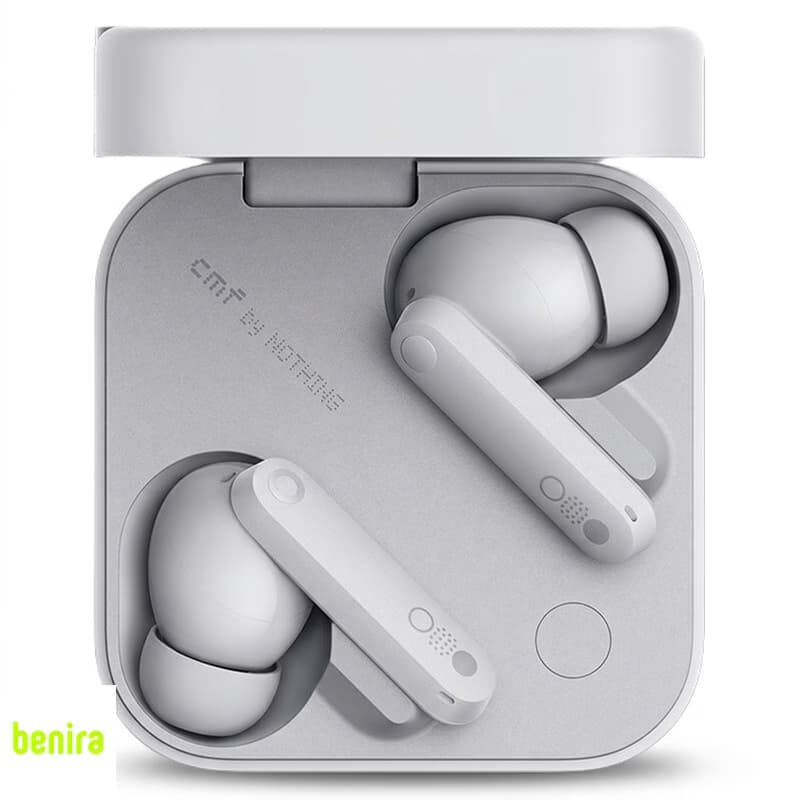 هندزفری بلوتوثی ناتینگ مدل CMF Buds Pro 2 با نویز کنسلینگ فعال (ANC)، درگاه شارژ USB Type-C، دارای میکروفون سهگانه با قابلیت حذف صدای باد، مقاوم در برابر رطوبت و عرق (IP55)