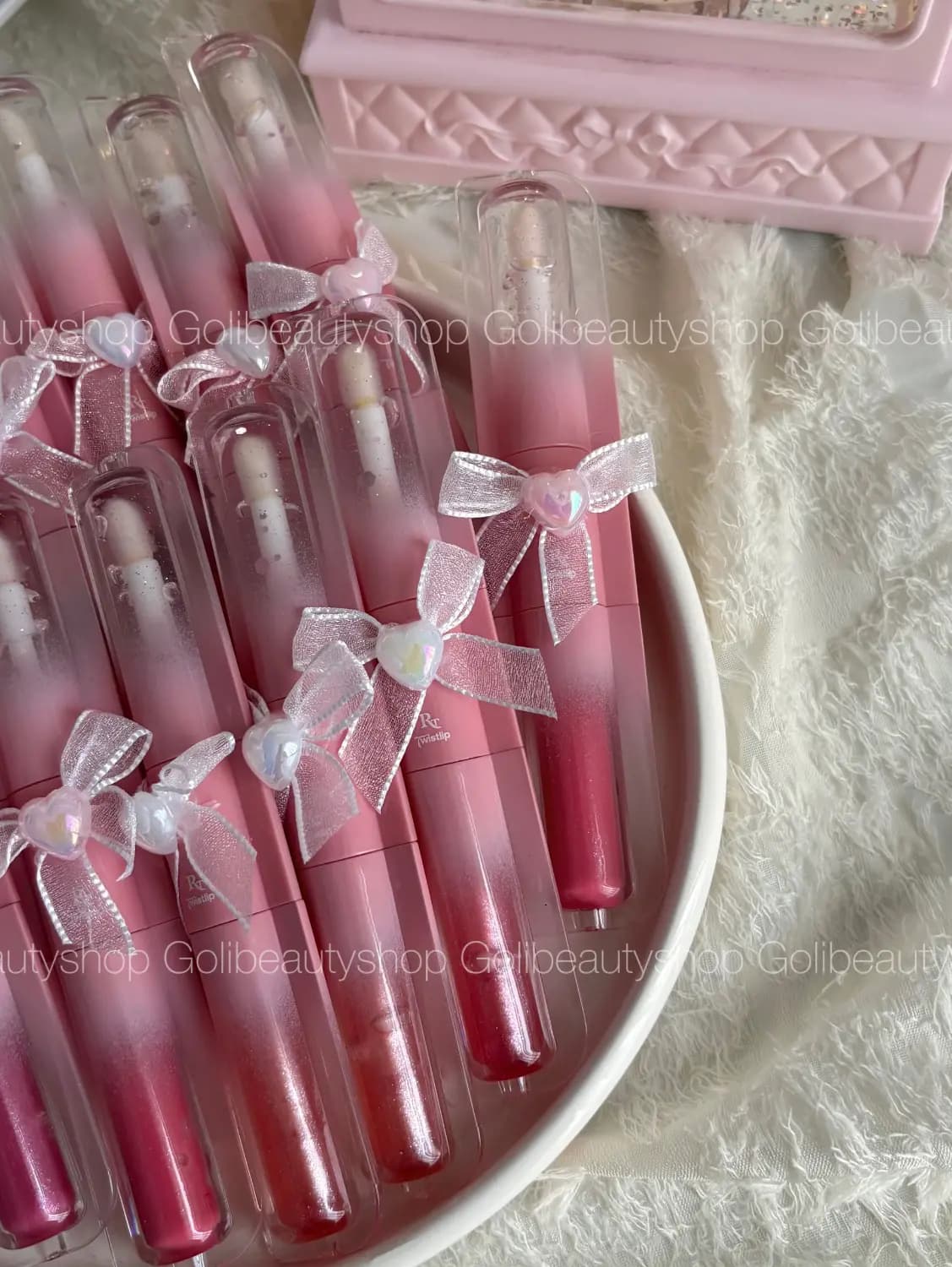 لیپ گلاس دوطرفه پینترستی پاپیون دار🎀 — تصویر ۴