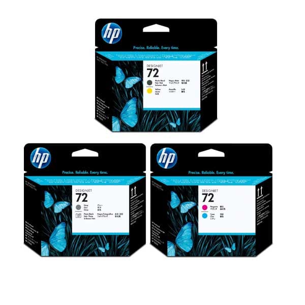 ست کامل هد پلاتر HP 72 رنگی و مشکی