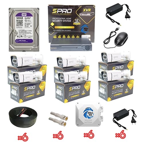 پکیج دوربین مداربسته 6 عددی اسپرو مدل V52