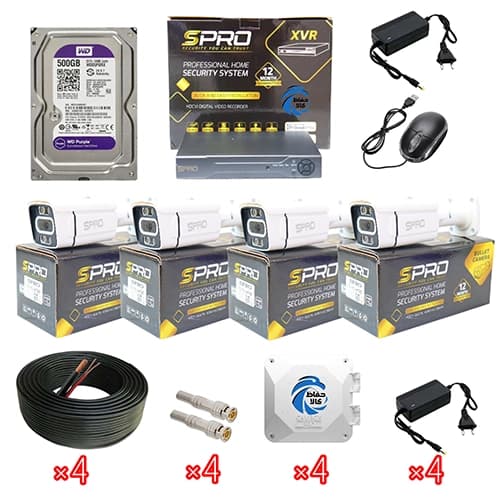 پکیج دوربین مداربسته 4 عددی اسپرو مدل V52