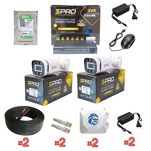سیستم نظارتی دو دوربینه اسپرو مدل 50NF با هارد 320 گیگ