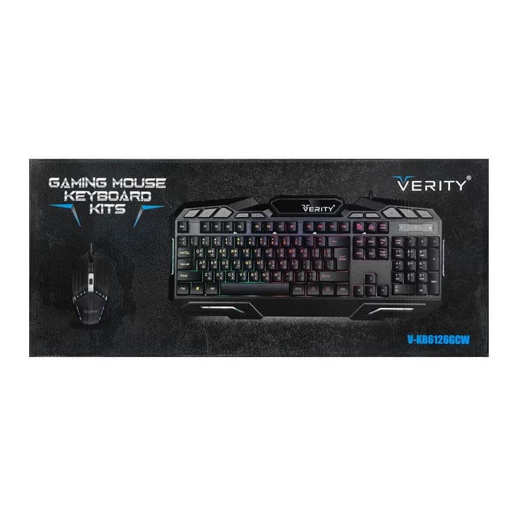 ماوس و کیبورد گیمینگ Verity مدل v-kb6126gcw باسیم, نورپردازی LED RGB — تصویر ۲