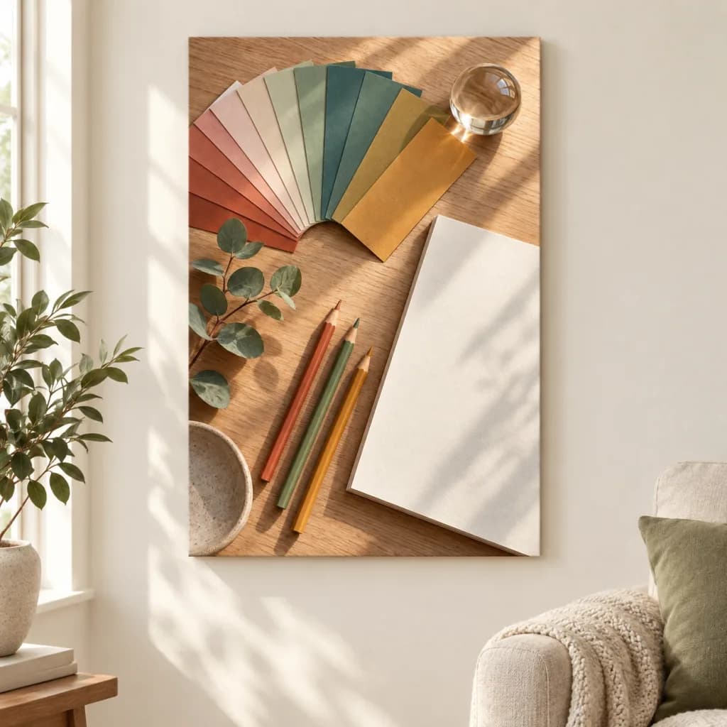تابلو نمونهرنگها روی میز گرافیک | کد ۱۱۱۷۲