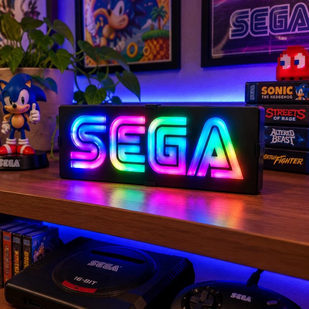 لایت‌باکس گیمینگ طرح سگا (SEGA) | دکوراسیون نوستالژیک