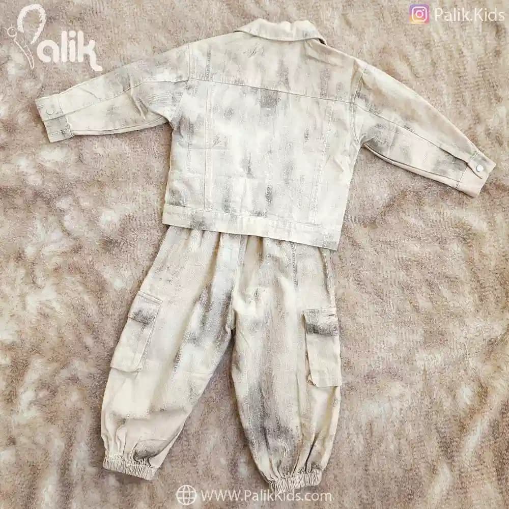 ست کت شلوار بچگانه 8401 سنگشور کرم — تصویر ۳