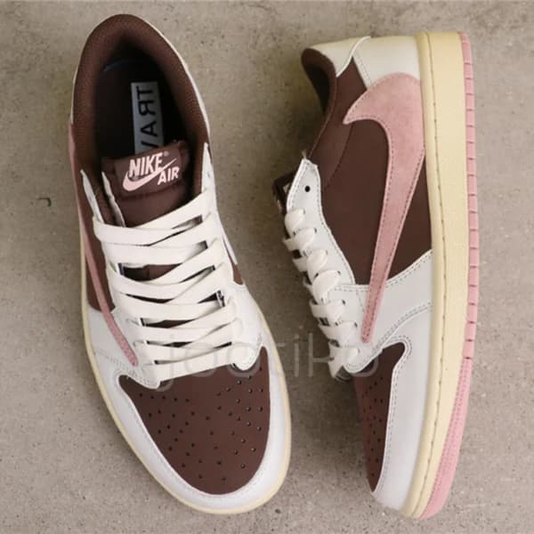 جردن وان لو Travis Scott x Air Jordan 1 Low OG Dark Pony Pink دارک پونی پینک — تصویر ۵