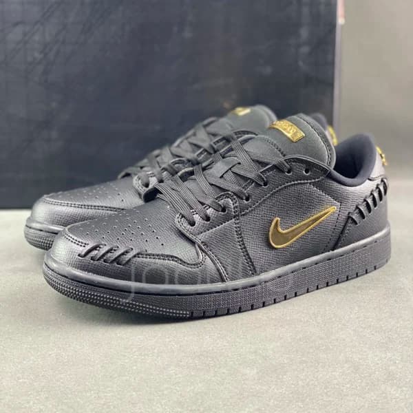 کفش ایر جردن وان لو مشکی طلایی Jordan 1 Low Method of Make Black Metallic Gold — تصویر ۵