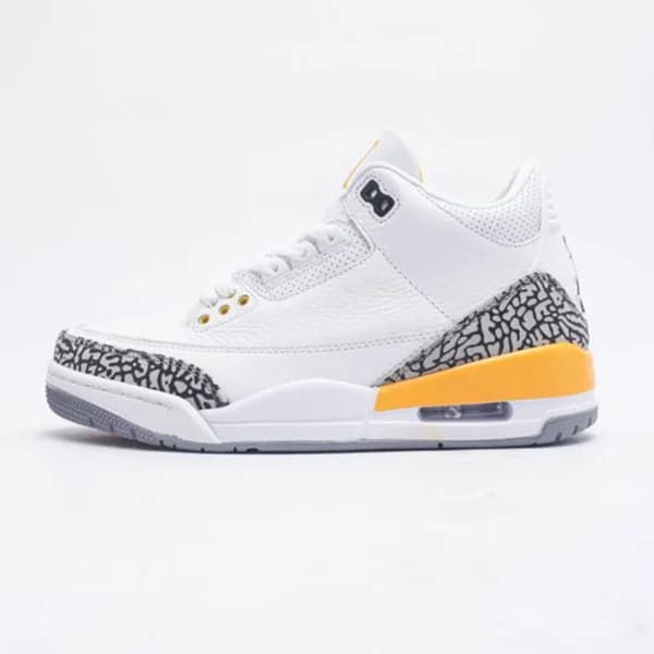 نایک جردن 3 رترو لیزر اورنج Jordan 3 Retro Laser Orange سفید نارنجی — تصویر ۴