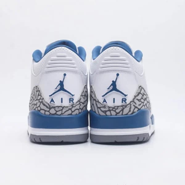 نایک جردن 3 رترو وزردز Jordan 3 Retro Wizards سفید آبی — تصویر ۲