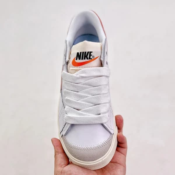 نایک بلیزر جامبو Nike Blazer Low 77 Jumbo White Pink Oxford سفید صورتی آکسفورد — تصویر ۶