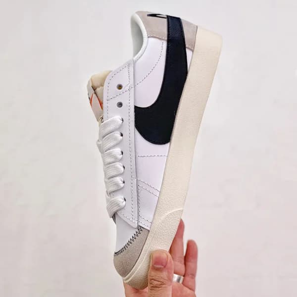 نایک بلیزر جامبو Nike Blazer Low 77 Jumbo White Black Sail سفید مشکی — تصویر ۲