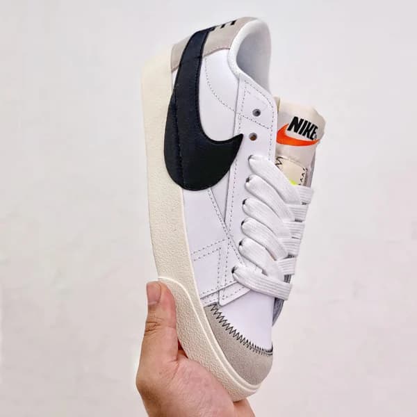 نایک بلیزر جامبو Nike Blazer Low 77 Jumbo White Black Sail سفید مشکی — تصویر ۷