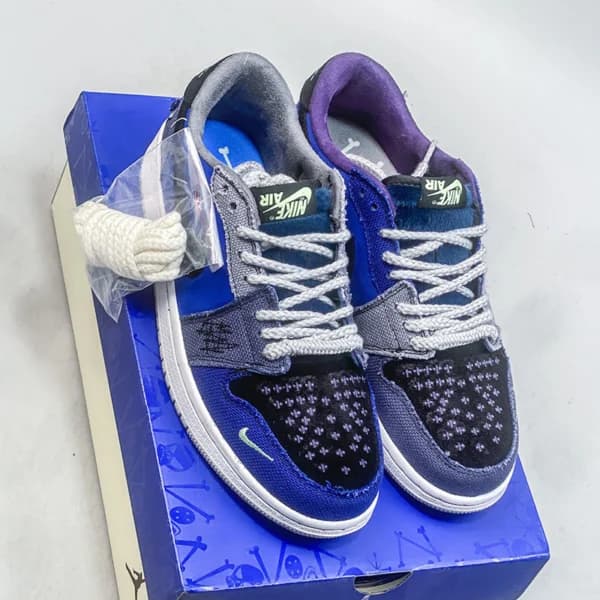 نایک جردن وان وودو Zion Williamson x Air Jordan 1 Low Voodoo Blue آبی — تصویر ۲