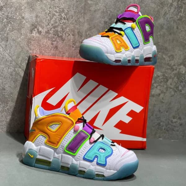 نایک ایر مور آپتمپو مولتی کالر Nike Air More Uptempo Multi-Color — تصویر ۳