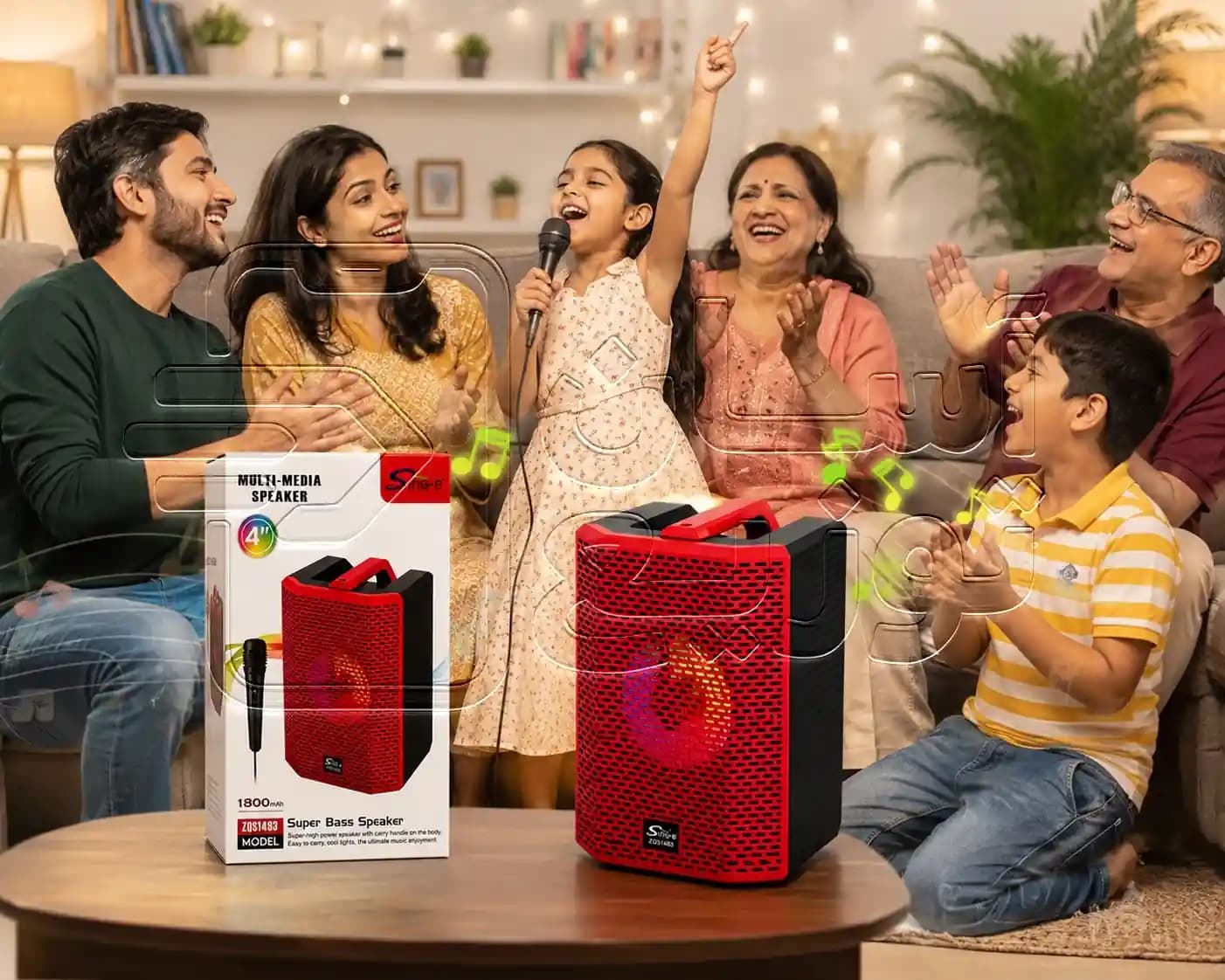 اسپیکر بلوتوثی SING-E مدل ZQS 1493 + به همراه میکروفون — تصویر ۸