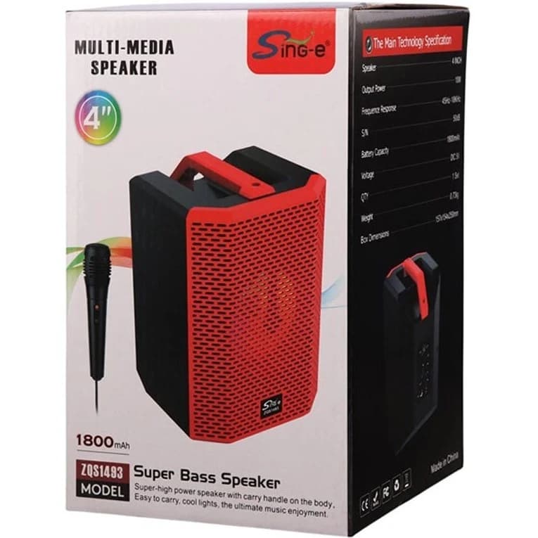 اسپیکر بلوتوثی SING-E مدل ZQS 1493 + به همراه میکروفون — تصویر ۵