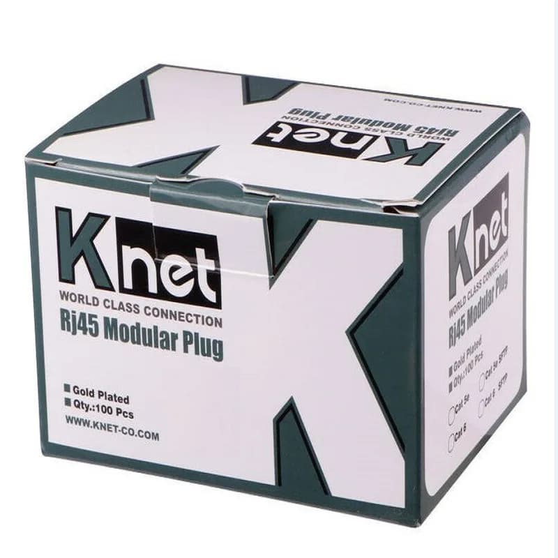 کانکتور Rj45 Cat6 UTP کی نت مدل K-NC6U0100 بسته 100 عددی — تصویر ۲