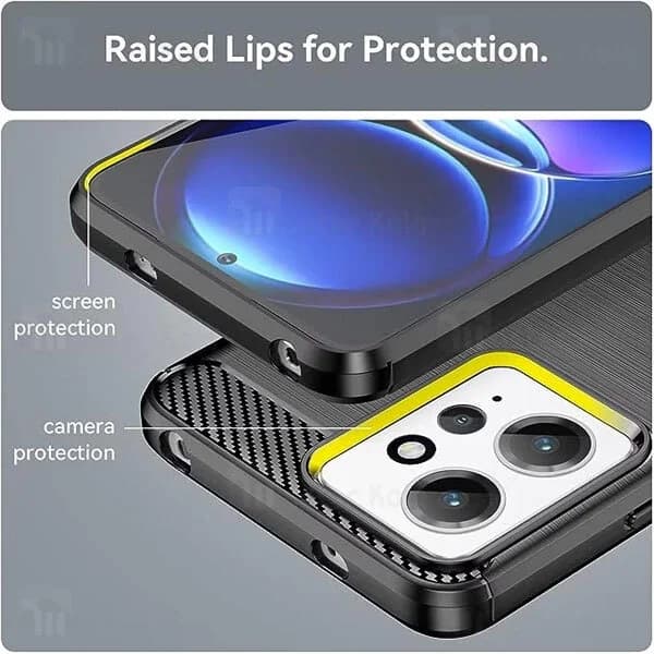 قاب فیبر کربنی شیائومی Xiaomi Redmi Note 12 4G Rugged Armor Fiber Carbon — تصویر ۳