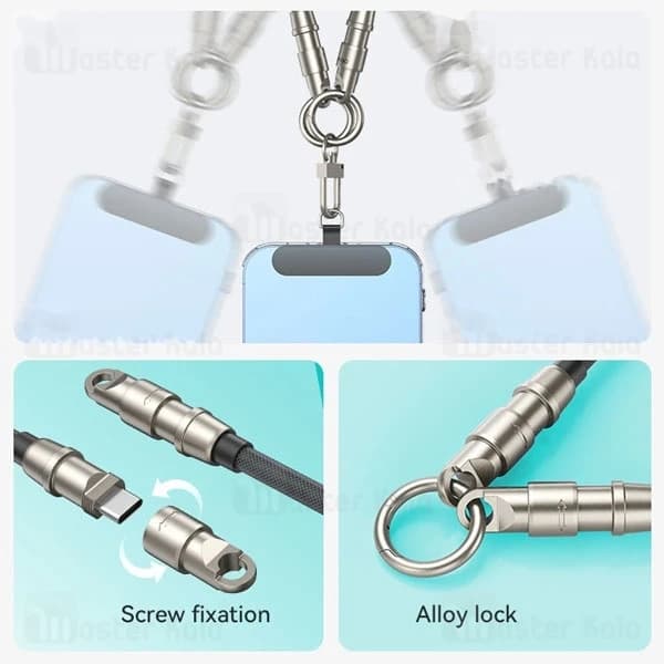 کابل Type-C به Type-C بیوا Biva C-36CC Zinc Alloy Lanyard Data Cable طول 1.2 متر توان 60 وات — تصویر ۳
