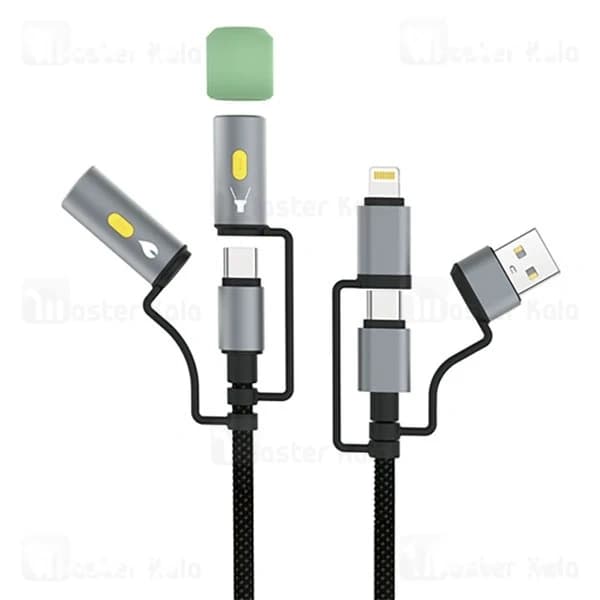 کابل چندکاره بیوا Biva C-39 6 in 1 Multifunction Data Cable طول 1.2 متر توان 60 وات — تصویر ۲