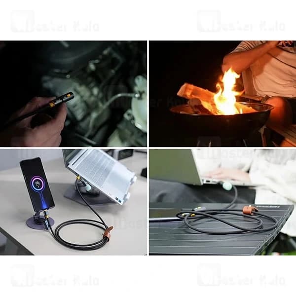 کابل چندکاره بیوا Biva C-39 6 in 1 Multifunction Data Cable طول 1.2 متر توان 60 وات — تصویر ۶