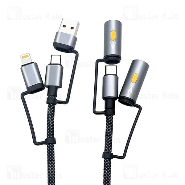 کابل چندکاره بیوا Biva C-39 6 in 1 Multifunction Data Cable طول 1.2 متر توان 60 وات — تصویر ۳