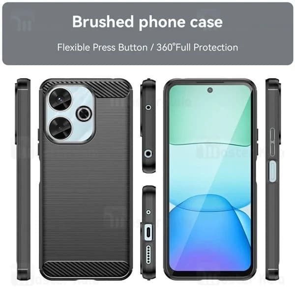 قاب فیبر کربنی شیائومی Xiaomi Redmi 13 4G / Poco M6 4G Rugged Armor Fiber Carbon — تصویر ۳