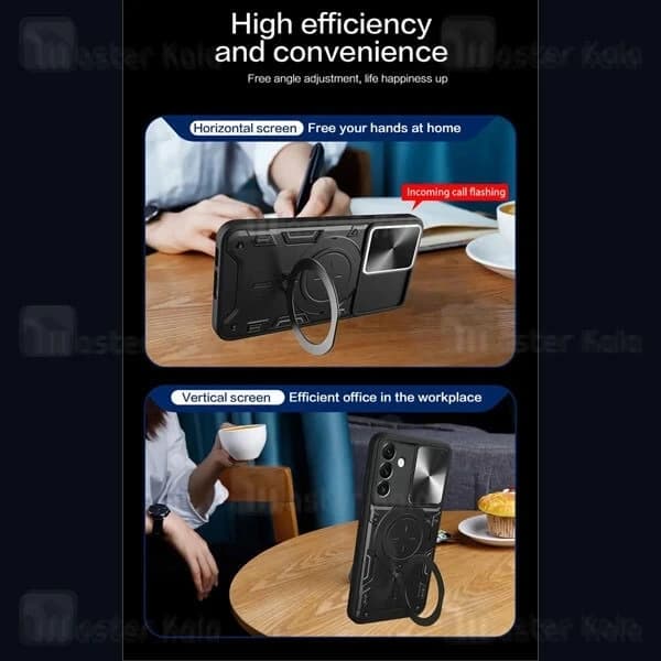 قاب ضد ضربه مگنتی Samsung Galaxy M14 4G Magnetic Support Case دارای محافظ دوربین — تصویر ۶