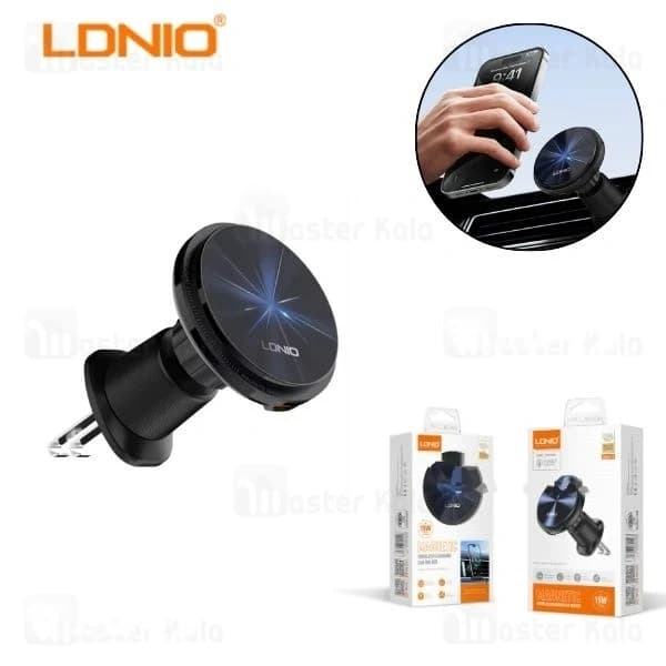 هولدر و شارژر وایرلس دریچه کولری مگنتی الدینیو LDNIO MA23 توان 15 وات