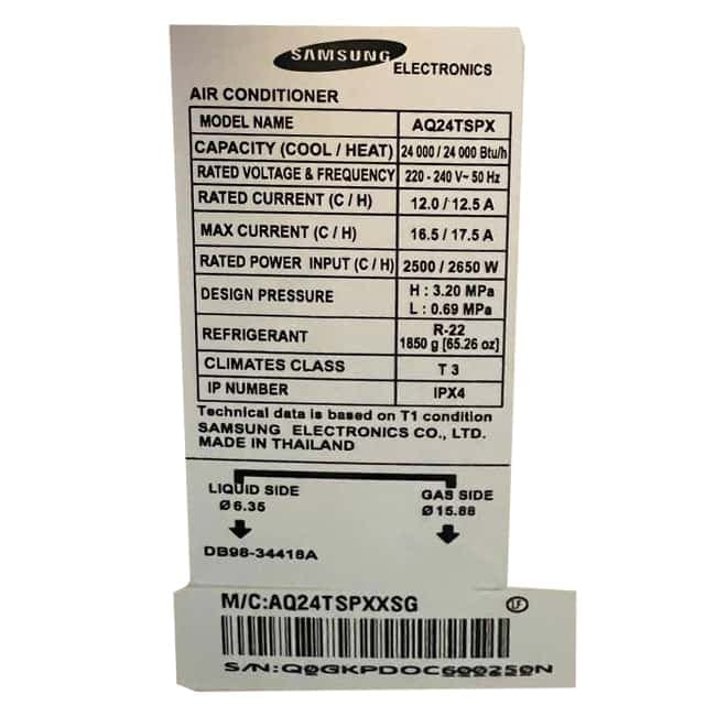 کولر گازی سامسونگ 24000 SAMSUNG AQ24TSPX R22 — تصویر ۶