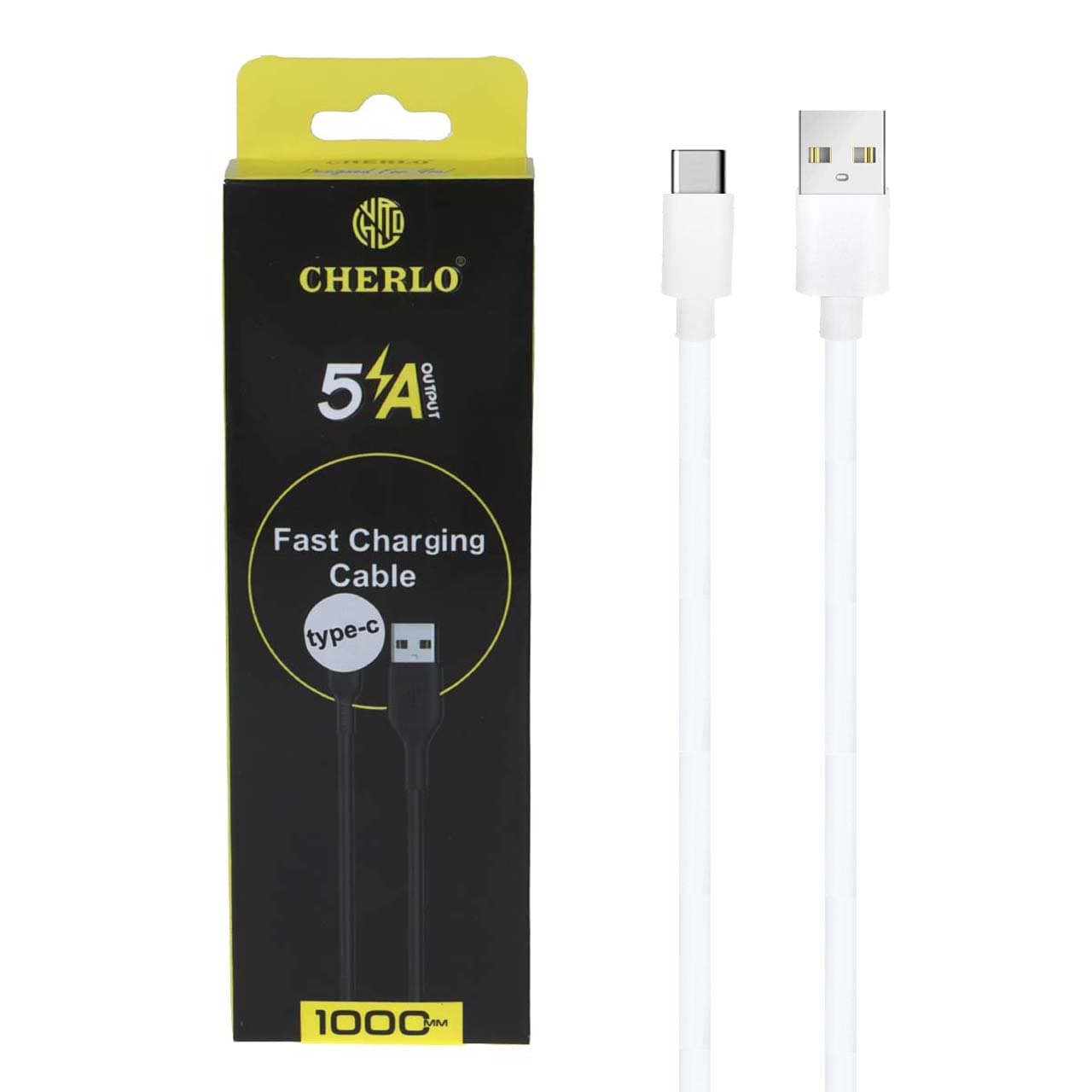 کابل شارژ CHERLO Type-C مدل CH-TC19 – سفید – فست شارژ SMO