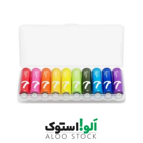 باتری نیم قلمی آلکالاین رنگین کمانی شیائومی بسته 10 عددی مدل ZI7 — تصویر ۲