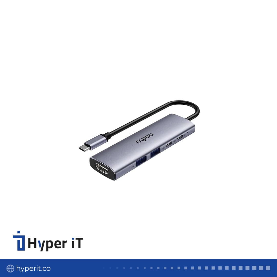 تبدیل پورت و اتصال رپو مدل XD51 تایپ سی به اچ دی ام آی + PD+USB3+Usb-C — تصویر ۲