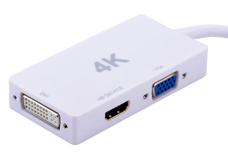 مبدل 4K سه کاره Mini Display به HDMI, DVI, VGA مدل Macsen
