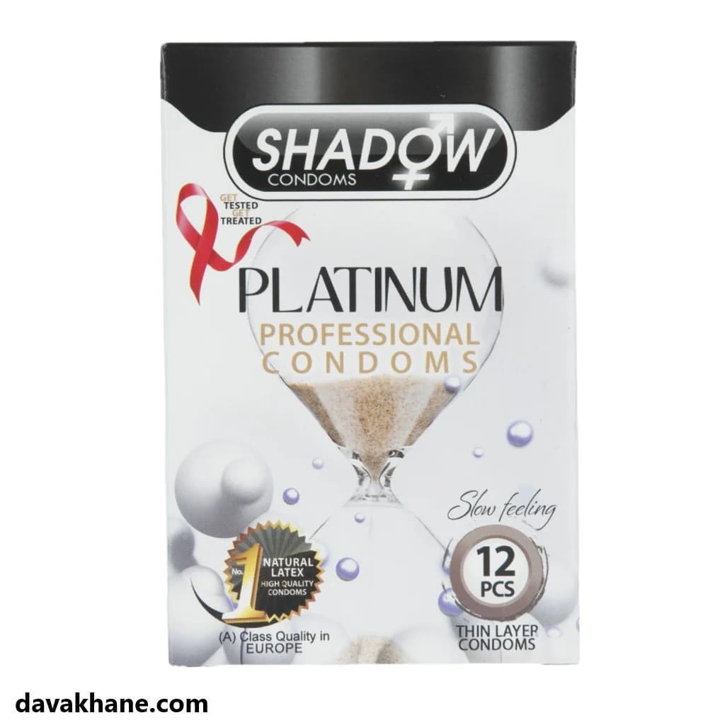 کاندوم خاردار و تاخیری قوی PLATINUM شادو بسته ۱۲ عددی با رایحه انار