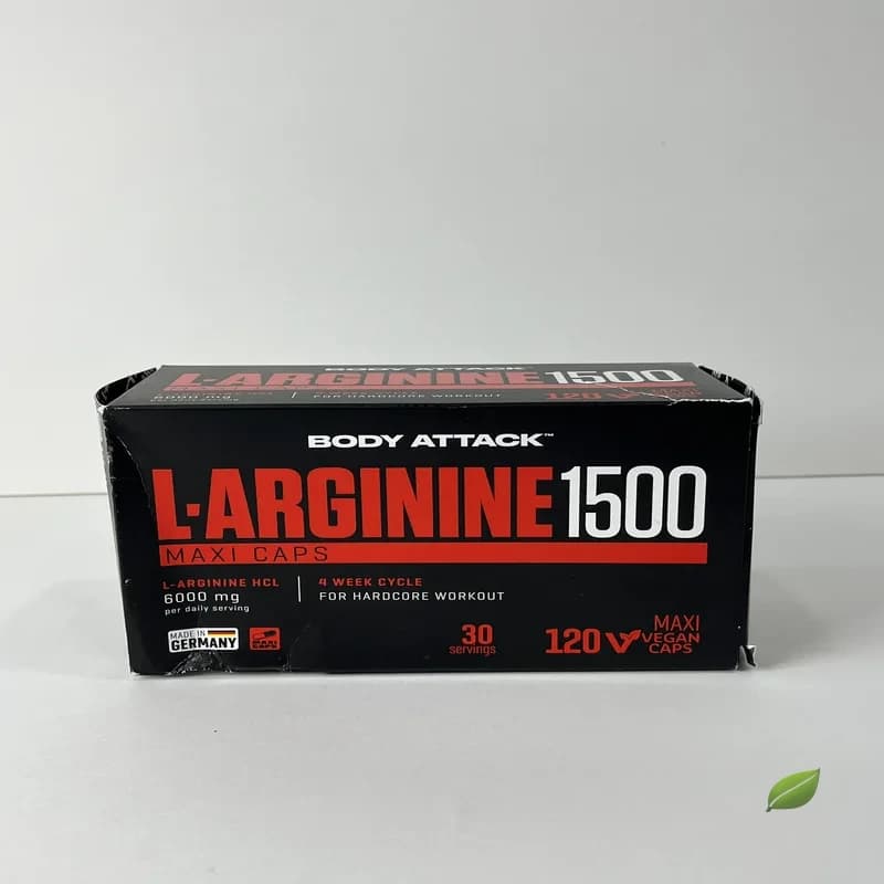 کپسول ال-آرجینین ۱۵۰۰ بادی اتک ۱۲۰ عددی | Body Attack L-Arginine 1500 Maxi Caps 120 Vegan Caps