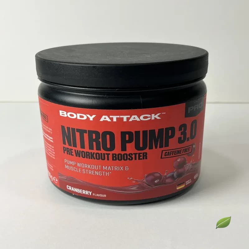 مکمل پمپ قبل تمرین نیترو پمپ ۳.۰ بادی اتک (بدون کافئین) ۴۰۰ گرمی | Body Attack Nitro Pump 3.0 Pre-Workout Booster Caffeine Free 400g