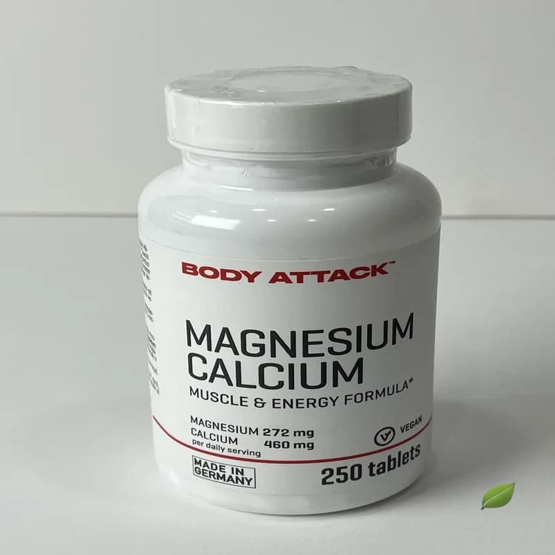 قرص منیزیم کلسیم بادی اتک ۲۵۰ عددی | Body Attack Magnesium Calcium 250 Tablets