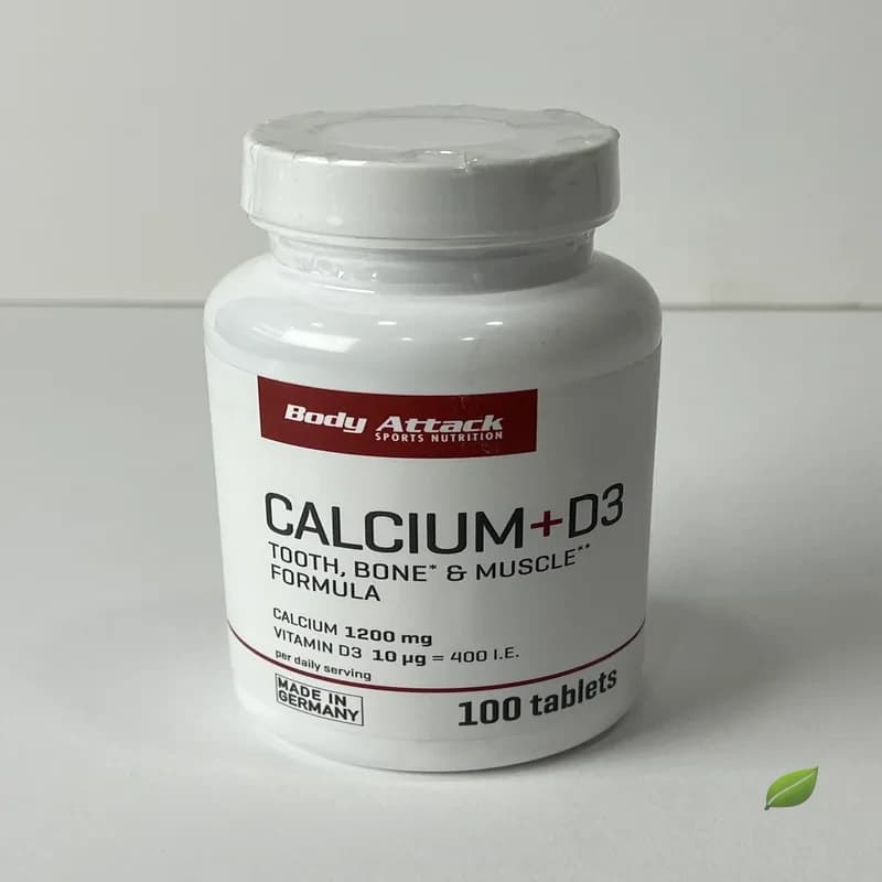قرص کلسیم + ویتامین د۳ بادی اتک ۱۰۰ عددی | Body Attack Calcium + D3 Tooth Bone & Muscle Formula 100 Tablets