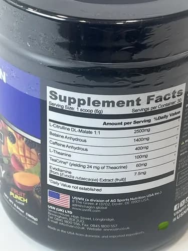 پودر پیش‌تمرین و پمپ ۳XT مکس انرژی یو اس ان طعم فروت پانچ – USN 3XT Max Energy Pre-Workout Fruit Punch — تصویر ۲