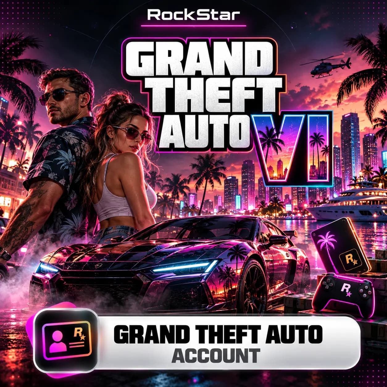 اکانت جی تی ای 6 برای پلی استیشن (Grand Theft Auto VI PlayStation Account)