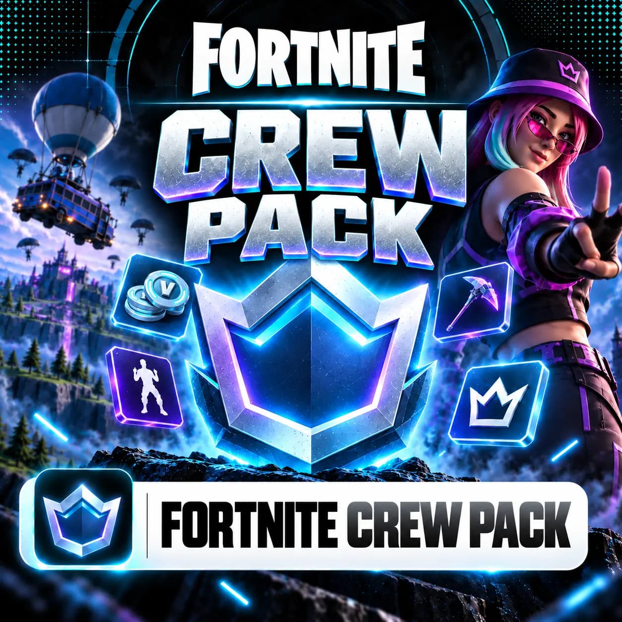 اشتراک کرو پک فورتنایت ( Fortnite Crew Pack)
