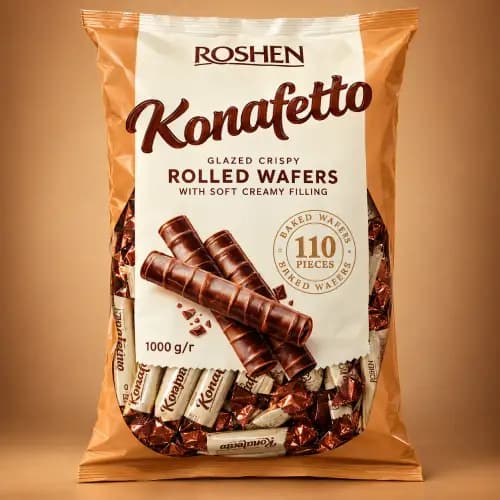 شکلات مغزدار شیری کانافتو محصول Roshen